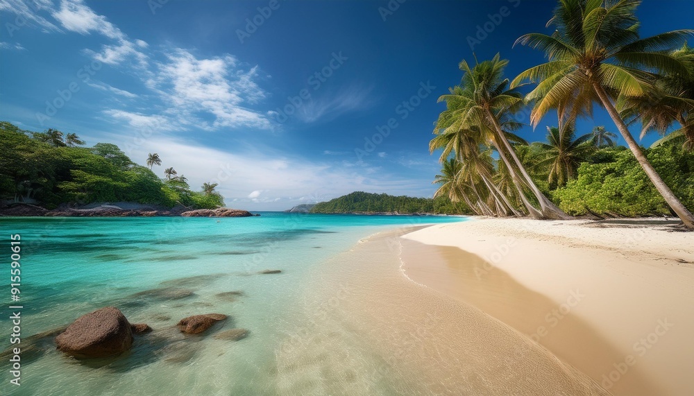 beach with palm trees beach with palm trees
