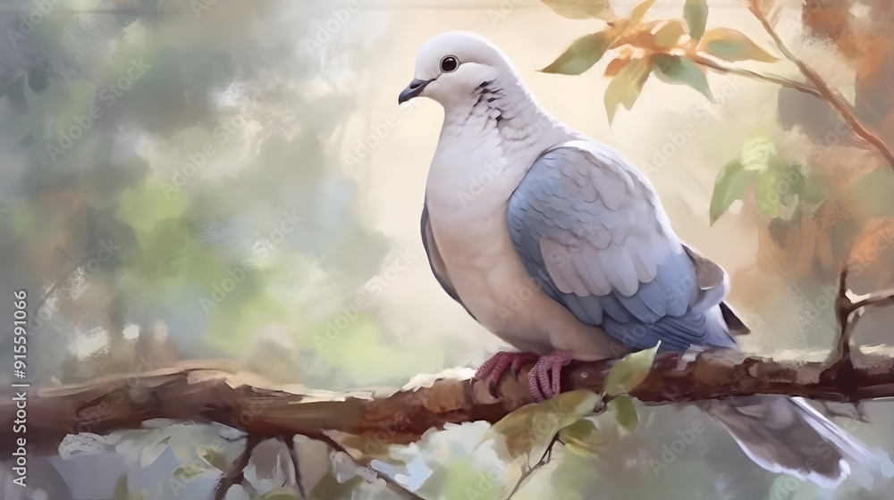 Dove in nature Watercolor Style Dove in nature Watercolor Style