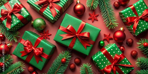 christmas tree with gift boxes
