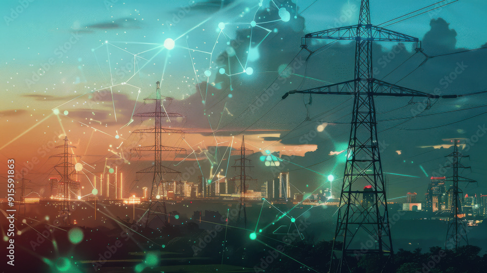 Fototapeta premium AI-driven energy efficiency solutions