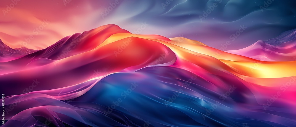 Abstract digital art with vibrant, swirling colors resembling fluid waves in a dreamy, ethereal landscape. Perfect for creative designs. Abstract digital art with vibrant, swirling colors resembling fluid waves in a dreamy, ethereal landscape. Perfect for creative designs.