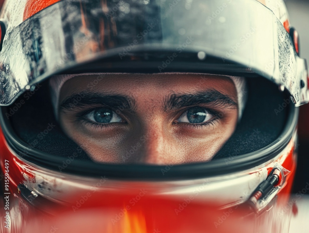 Close-up of a person wearing a helmet Close-up of a person wearing a helmet