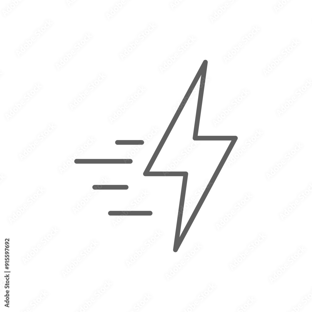 Fast charging icon. Simple outline style. Charge, fast, voltage, speed, design, full, energy, boost, quick, rapid, technology concept. Thin line symbol. Vector illustration isolated. Editable stroke. Fast charging icon. Simple outline style. Charge, fast, voltage, speed, design, full, energy, boost, quick, rapid, technology concept. Thin line symbol. Vector illustration isolated. Editable stroke.