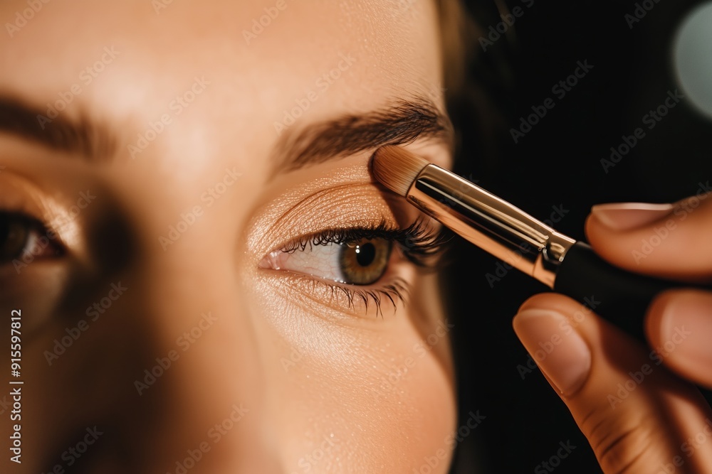 Applying Elegant Makeup to Enhance Eye Features During a Glamorous Evening Event Applying Elegant Makeup to Enhance Eye Features During a Glamorous Evening Event