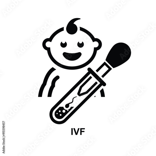 IVF icon. In Vitro Fertilization isolated on background vector illustration.