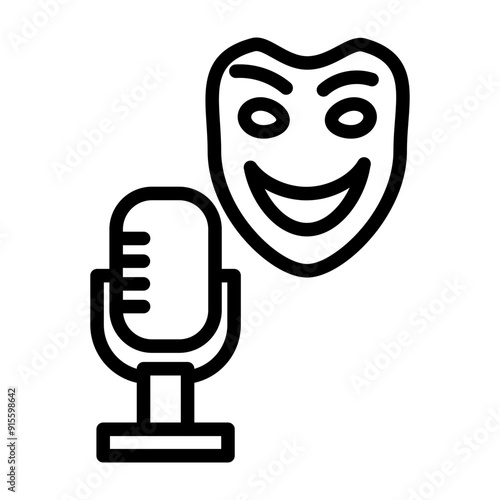 Comedy Show Vector Line Icon Design