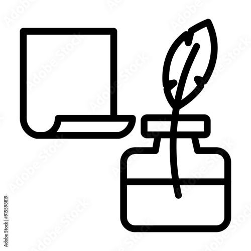 Poetry Vector Line Icon Design