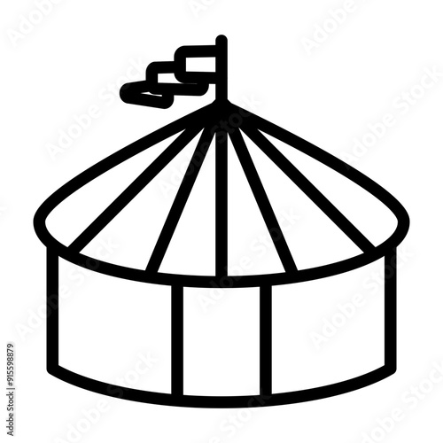 Circus Vector Line Icon Design