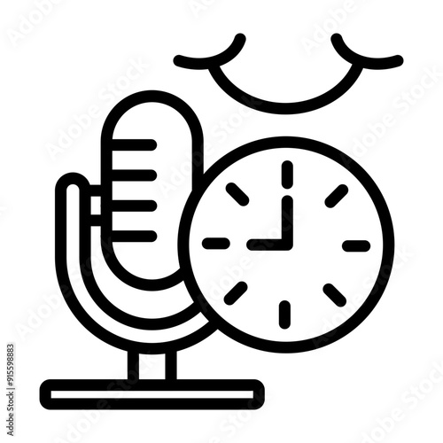 Standup Comedy Vector Line Icon Design