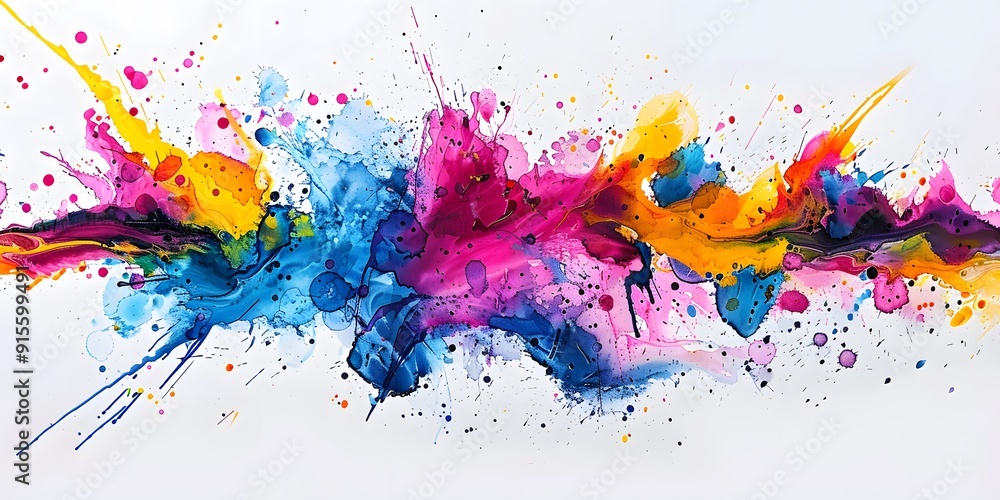 Colorful Fluid Ink Splatter Art Design Colorful Fluid Ink Splatter Art Design