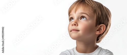 Thoughtful child with short...
