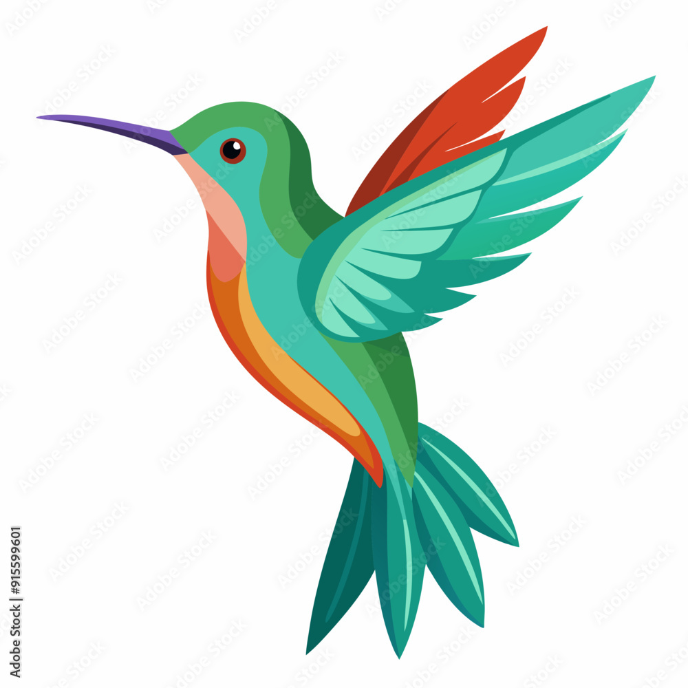 Obraz premium Hummingbird isolated on white, hummingbird vector illustration, bird on a branch vector art, hummingbird silhouette, bird vector icon, hummingbird on a branch line art, eps, hummingbird on a branch ca