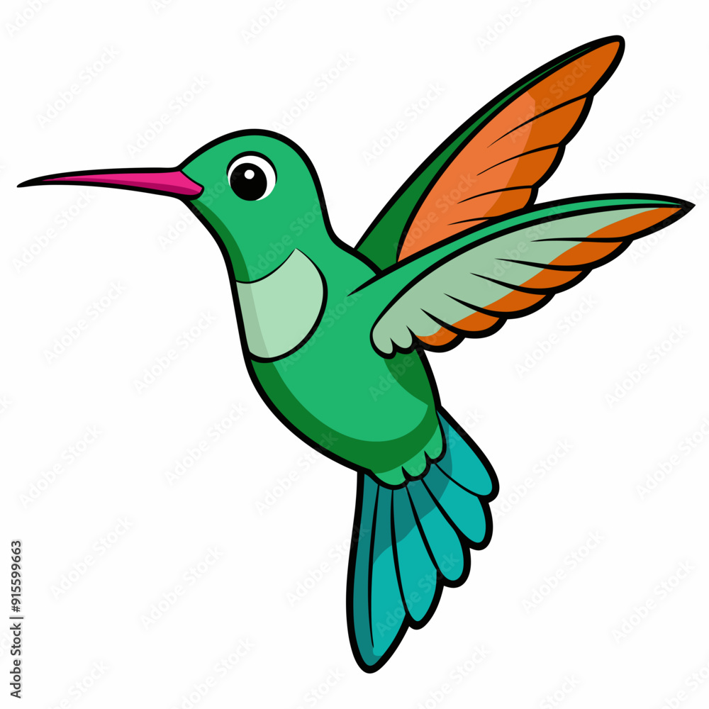 Obraz premium Hummingbird isolated on white, hummingbird vector illustration, bird on a branch vector art, hummingbird silhouette, bird vector icon, hummingbird on a branch line art, eps, hummingbird on a branch ca
