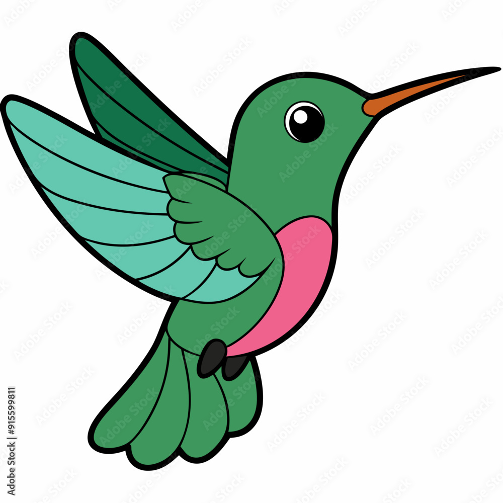 Obraz premium Hummingbird isolated on white, hummingbird vector illustration, bird on a branch vector art, hummingbird silhouette, bird vector icon, hummingbird on a branch line art, eps, hummingbird on a branch ca