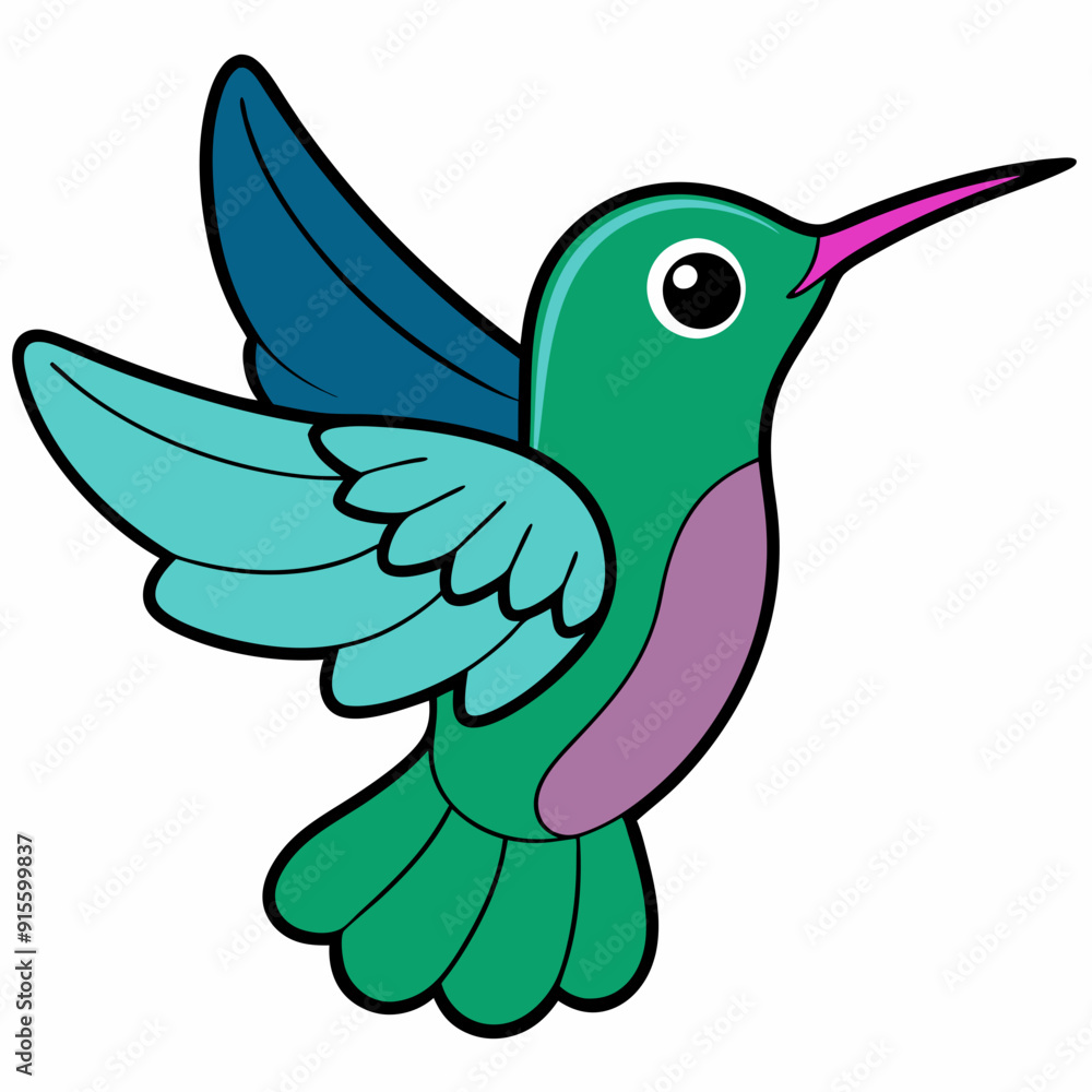 Obraz premium Hummingbird isolated on white, hummingbird vector illustration, bird on a branch vector art, hummingbird silhouette, bird vector icon, hummingbird on a branch line art, eps, hummingbird on a branch ca