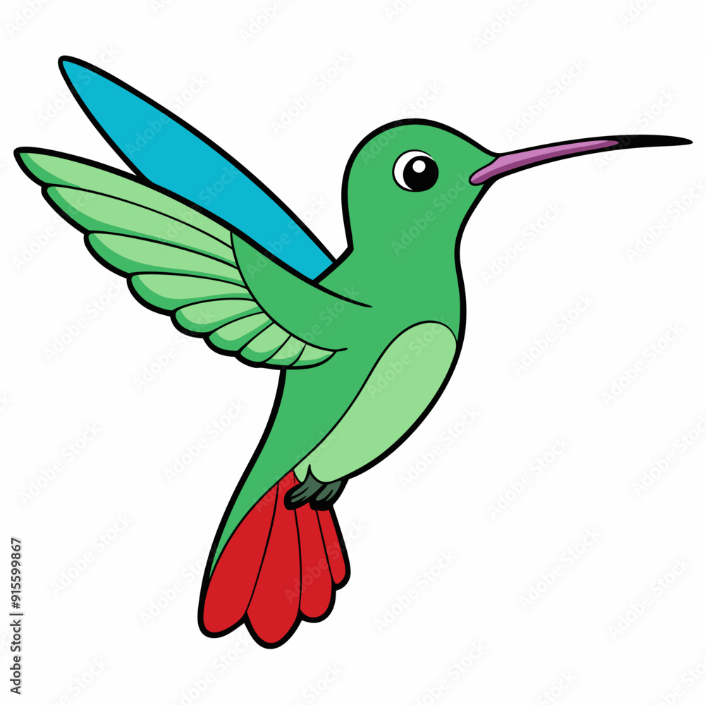 Obraz premium Hummingbird isolated on white, hummingbird vector illustration, bird on a branch vector art, hummingbird silhouette, bird vector icon, hummingbird on a branch line art, eps, hummingbird on a branch ca