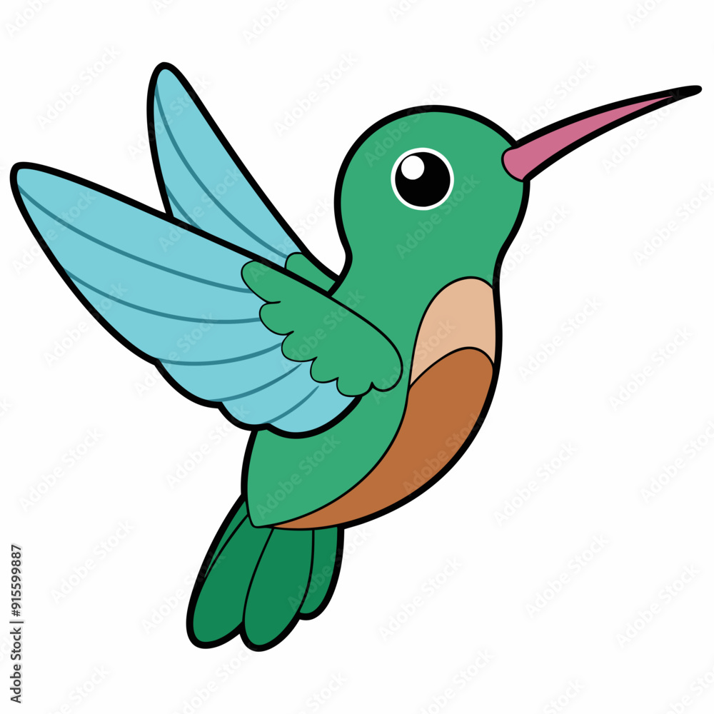Obraz premium Hummingbird isolated on white, hummingbird vector illustration, bird on a branch vector art, hummingbird silhouette, bird vector icon, hummingbird on a branch line art, eps, hummingbird on a branch ca