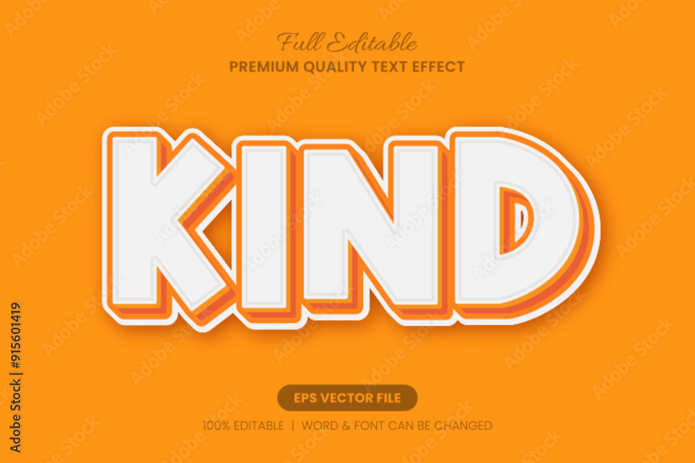 Kind Cartoon Editable Text Effect, Font Graphic Style Kind Cartoon Editable Text Effect, Font Graphic Style