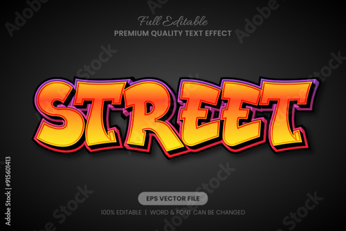 Street Graffiti Gradient Editable Text Effect, Font Graphic Style