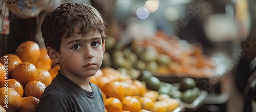 The boy with the fruit at t...