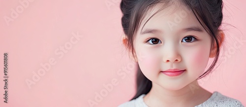 Asian cute little girl with...