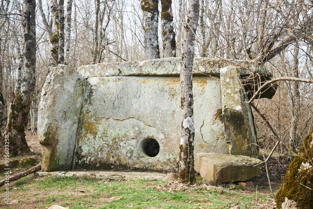 An ancient Stone Age dolmen structure. An ancient Stone Age dolmen structure.