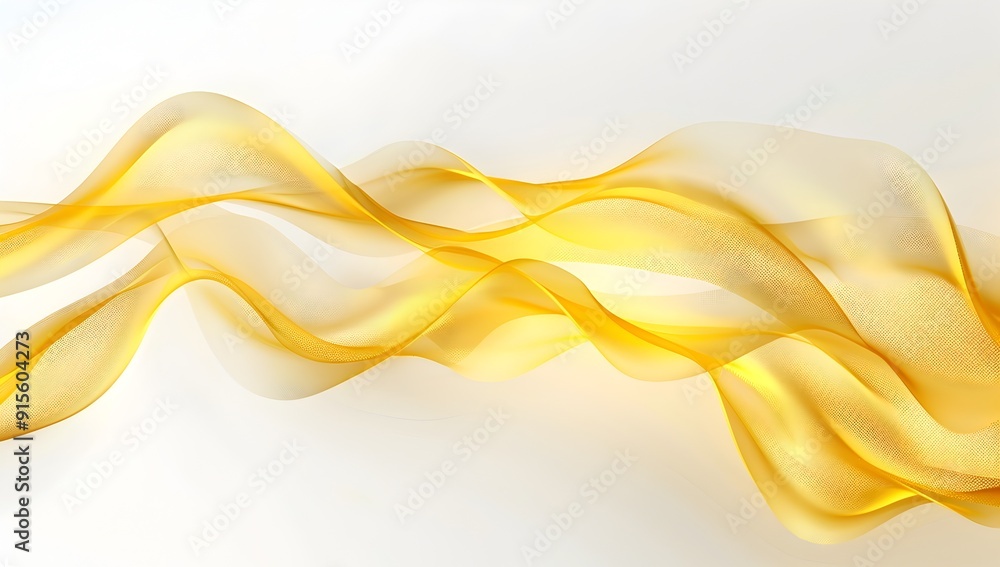 A yellow vector wave on a white background, with a simple and elegant style, minimalist design, and a light gold color scheme. The delicate lines create a linear gradient with soft lighting in high re A yellow vector wave on a white background, with a simple and elegant style, minimalist design, and a light gold color scheme. The delicate lines create a linear gradient with soft lighting in high re