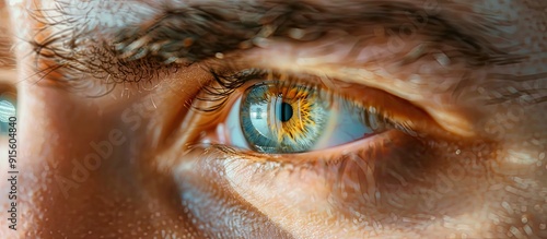 Close up of a man s eye. with copy space image. Place for adding text or design photo