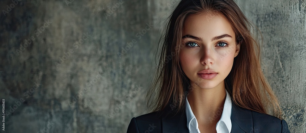 Fototapeta premium Portrait of a young attractive businesswoman. with copy space image. Place for adding text or design