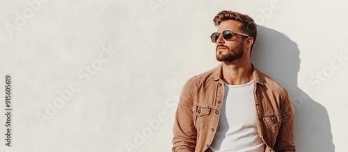Stylish man standing outsid...