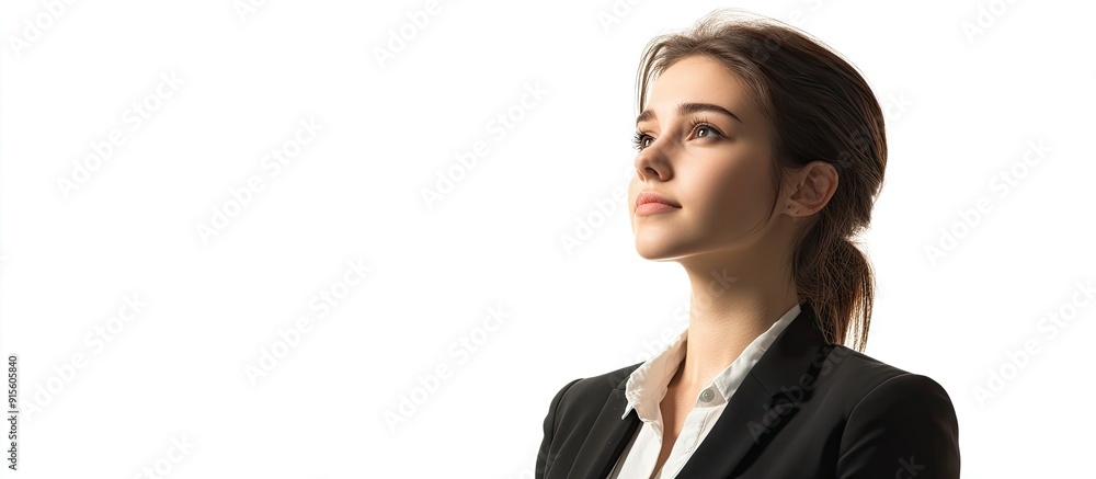 Young businesswoman against a white background. with copy space image. Place for adding text or design Young businesswoman against a white background. with copy space image. Place for adding text or design
