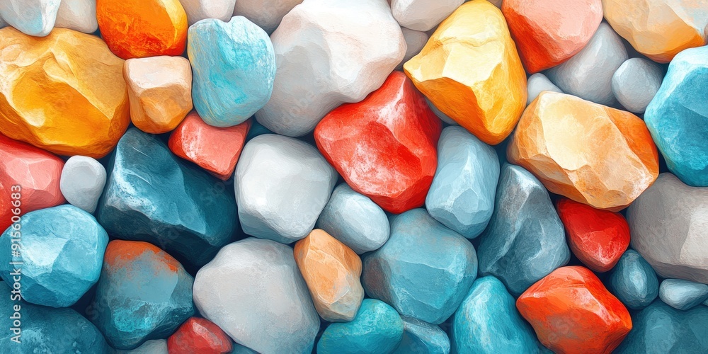 Colorful Smooth Stones Close-Up Colorful Smooth Stones Close-Up