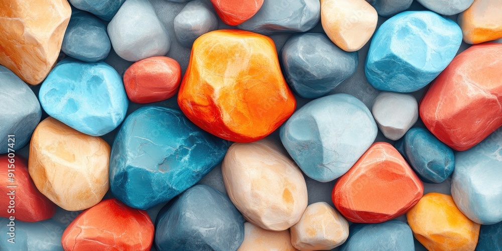 Colorful Smooth Stones Close-Up Colorful Smooth Stones Close-Up