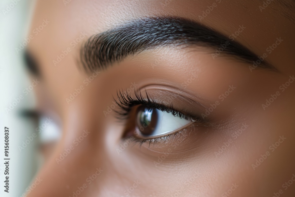 Obraz premium Close-Up View of a Young Person's Eye Highlighting Natural Beauty Indoors at Bright Morning Light