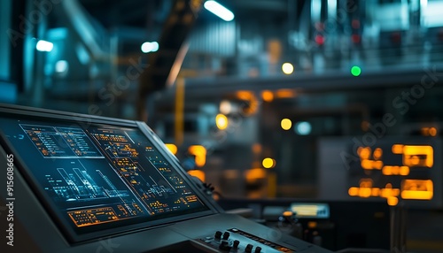 Wallpaper Mural Close-Up Photo of Control Room Inside Power Plant with Monitors and Control Panels Torontodigital.ca