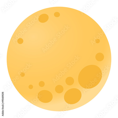 full moon with crater illustration 