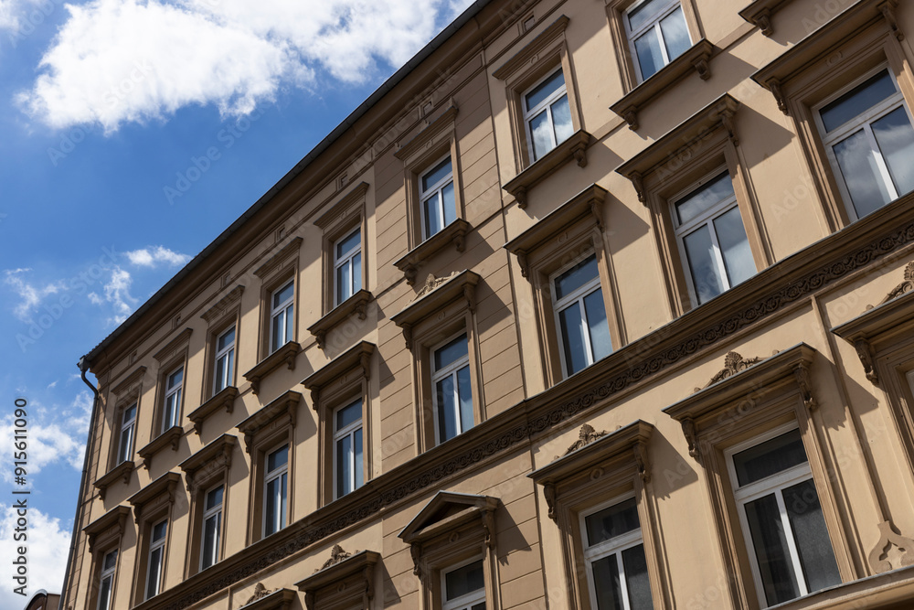 Facades of houses. City of Zittau. East Germany. DDR. Saxonia. Facades of houses. City of Zittau. East Germany. DDR. Saxonia.