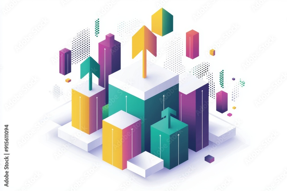 Modern abstract geometric shapes in growth and business design Modern abstract geometric shapes in growth and business design