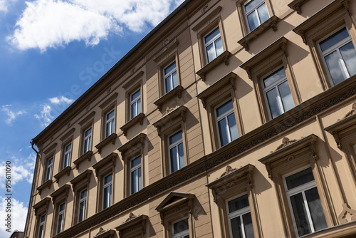 Facades of houses. City of Zittau. East Germany. DDR. Saxonia.