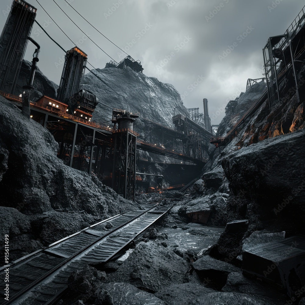 Naklejka premium train in the mountains