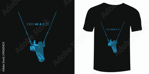 Free as a kite vector t-shirt design