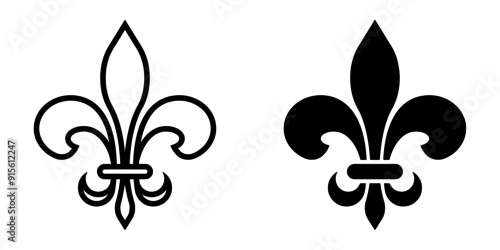 Tapety ofvs687 OutlineFilledVectorSign ofvs - fleur de lis vector icon . heraldic sign . isolated transparent . outline and filled version . AI 10 / EPS / PNG . g12033