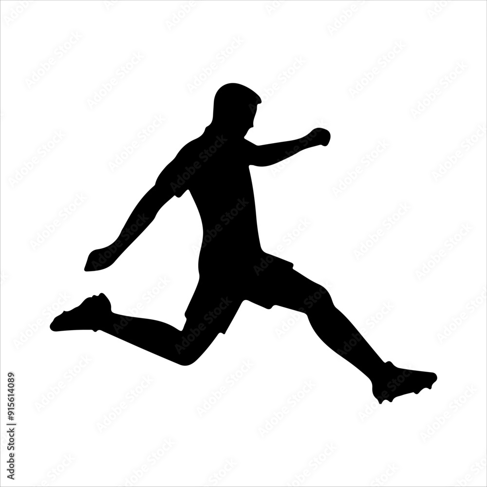 Soccer player silhouette icon vector illustration design on white background. Soccer player silhouette icon vector illustration design on white background.