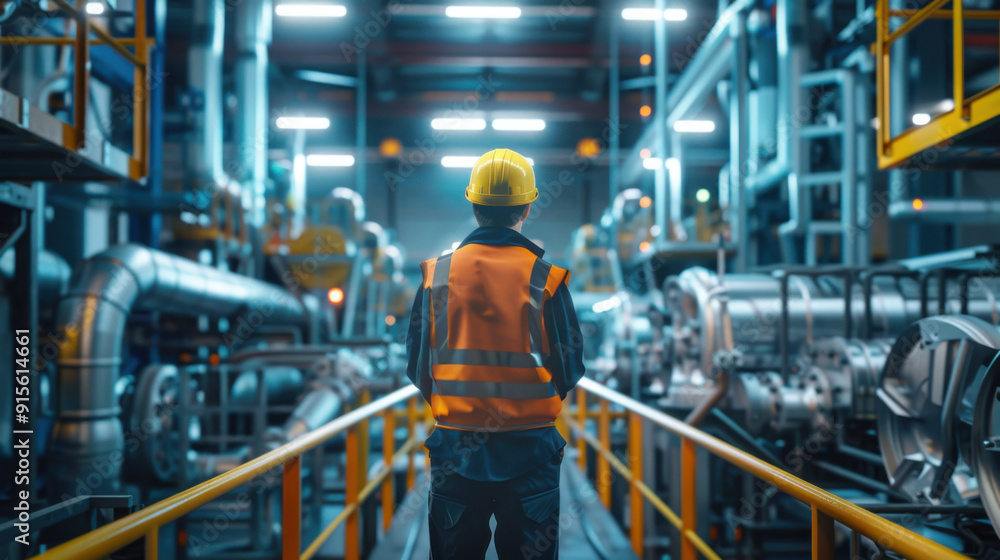 Fototapeta premium AI-enhanced industrial safety systems