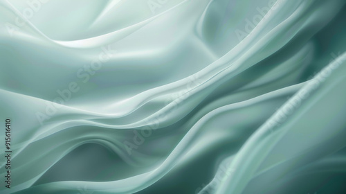 Light Abstract Teal Background with Flowing Movement, Generative AI Illustration