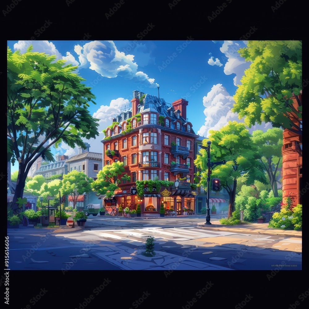 Obraz premium view of the hall in the city