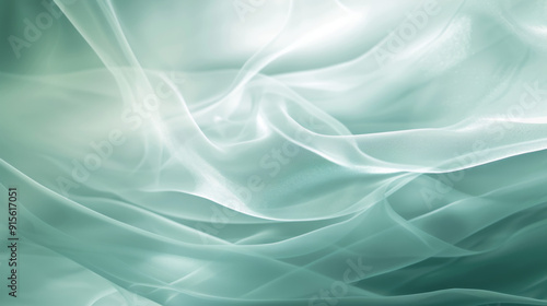 Light Abstract Teal Background with Flowing Movement, Generative AI Illustration