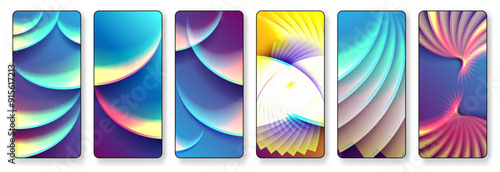 Set of elements vibrant gradient square shapes design template can be used for mobile phone screen wallpaper