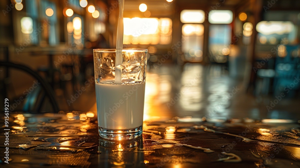 Pouring milk into a glass. Pouring milk into a glass.