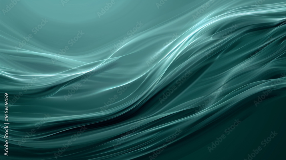 Abstract Teal Background with Flowing Movement, Generative AI Illustration Abstract Teal Background with Flowing Movement, Generative AI Illustration